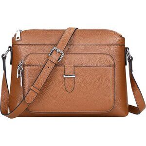 Genuine Leather Crossbody Brown New Bag for Women Small Handbag with Card Slots